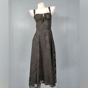 Elegant Black Floral Dress